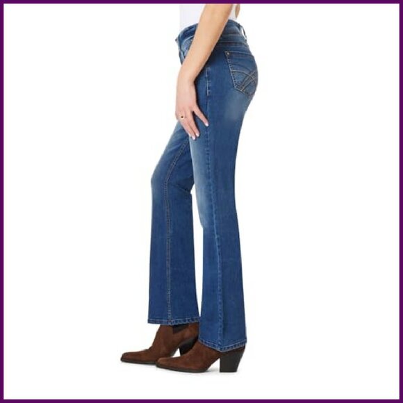 Mid-Rise Bootcut Jeans Insta Stretch Denim Size 0-24 Curvy Fit - Picture 4 of 8